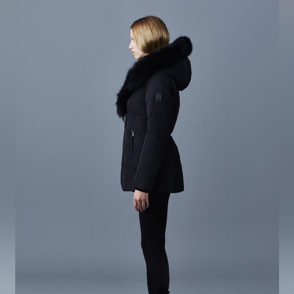 Mackage Adali Down Jacket with Blue Fox Fur XXS - Picture 3 of 10